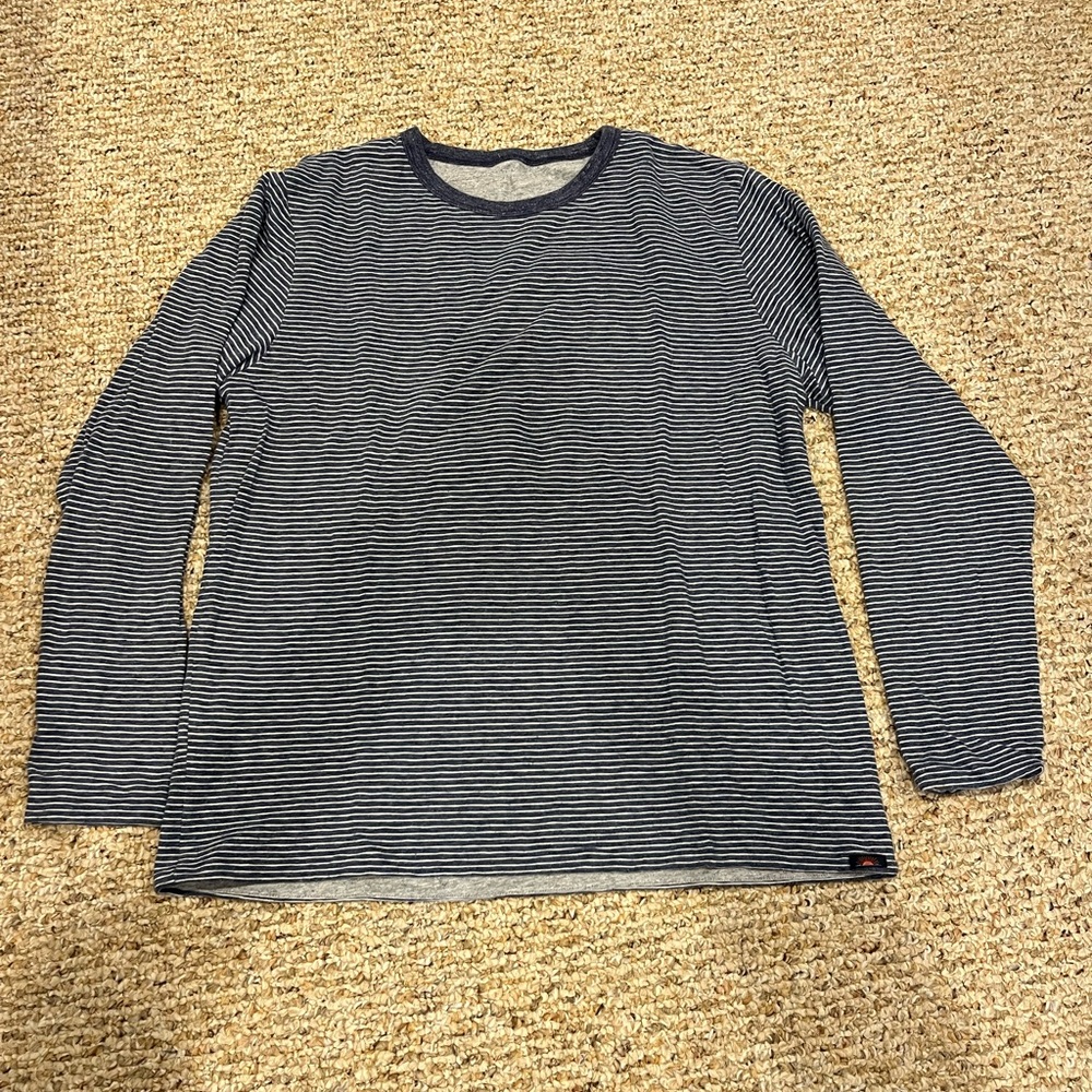 Men's Reversible Striped Blue and Grey Shirt